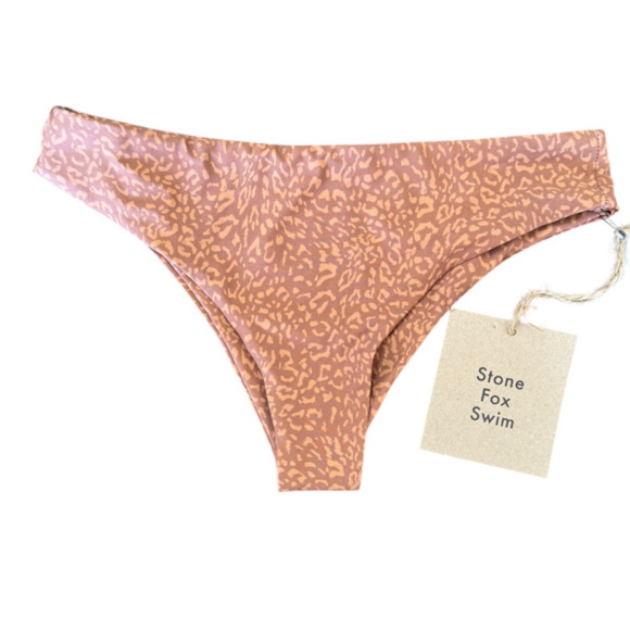 Stone Fox Swim Animal Print Bikini Bottoms Women's XS Brown/Tan Vacation - Picture 1 of 4